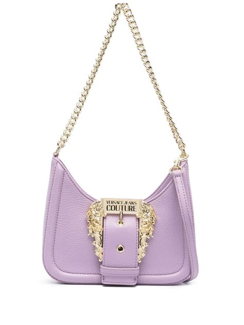 versace jeans couture logo-buckle shoulder bag|farfetch versace jeans.